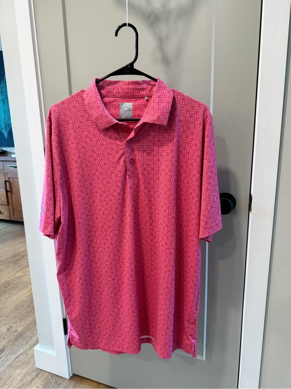 Callaway Men's Pink Geometric-Print Polo